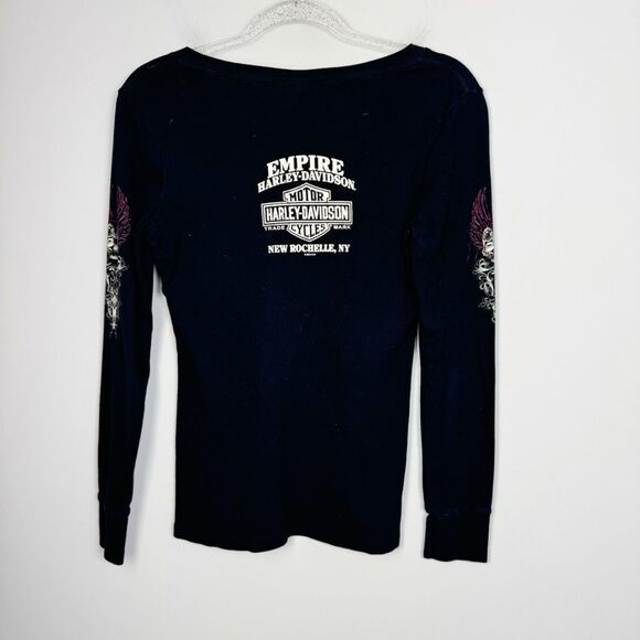 HARLEY DAVIDSON | Tattoo Style NY Graphic Long Sleeve Shirt Women’s Size Small - Picture 5 of 7